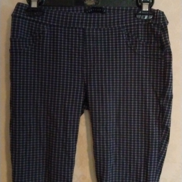 Santuary stretchy  blue/tan plaid pants. Size small. Cute and comfy. - Picture 2 of 8